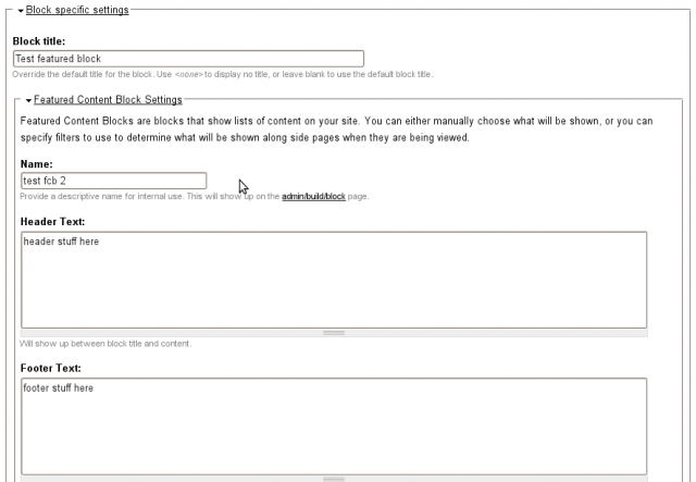 Featured content block configure 1