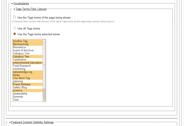 Featured content block configure 5