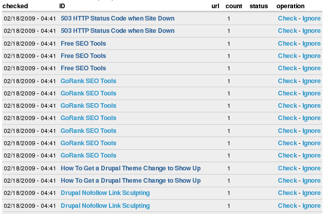 example drupal broken links report